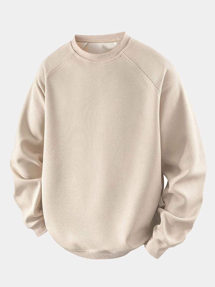 Men's Waffle Structure Crew Neck Sweatshirt - Relaxed Fit