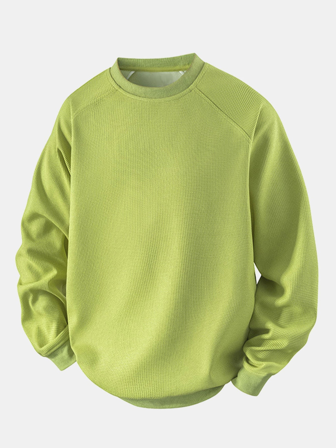 Men's Waffle Structure Crew Neck Sweatshirt - Relaxed Fit