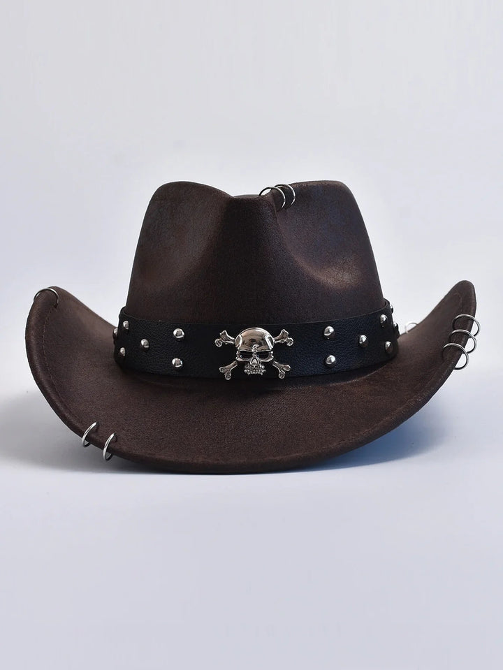 Men's Western Cowboy Hat - Skull Studded Band