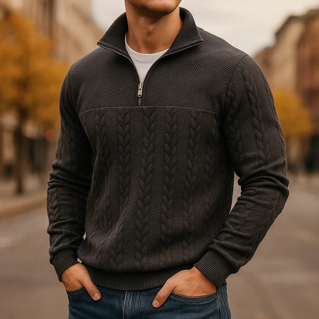 Gerome | Premium Sweatshirt with Quarter Zip