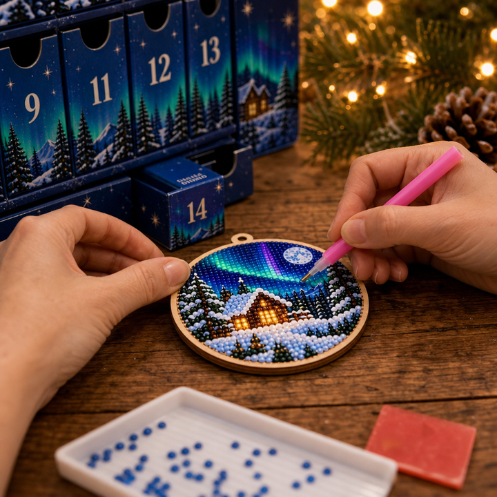Aurora Keepsake 14-Day Diamond Painting Ornament Kit - Elena Harper