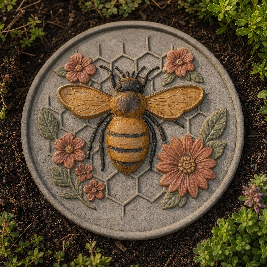 Blossomcast Bee Honeycomb Stepping Stone Casting Mold - Elena Harper