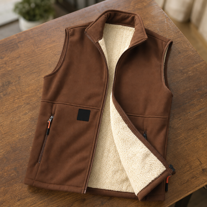 Cozycrest Plush-Lined Sleeveless Winter Vest - Elena Harper