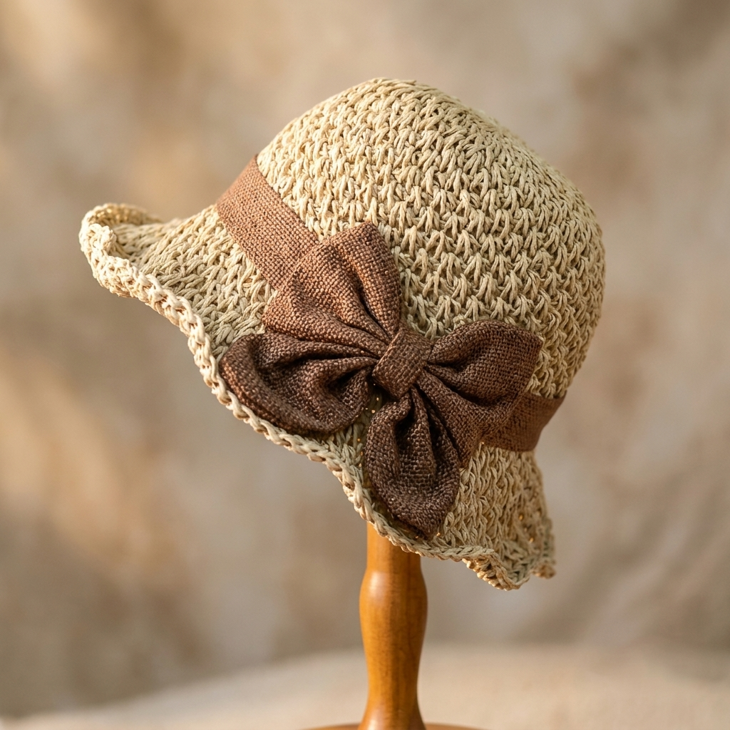 Bellabrim Woven straw hat with bow detail - Elena Harper