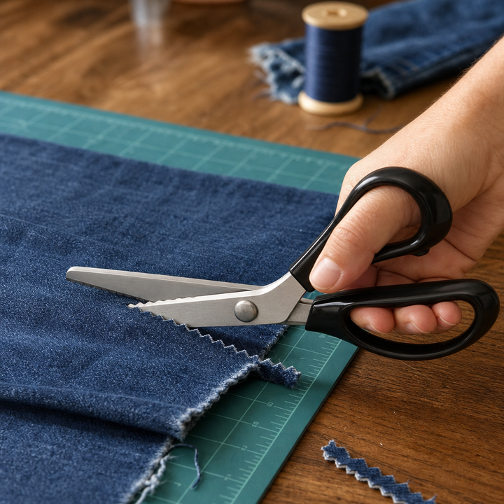 Zigzag Pinking Shears with Spring Mechanism – Sewing Scissors for Edge Finishing