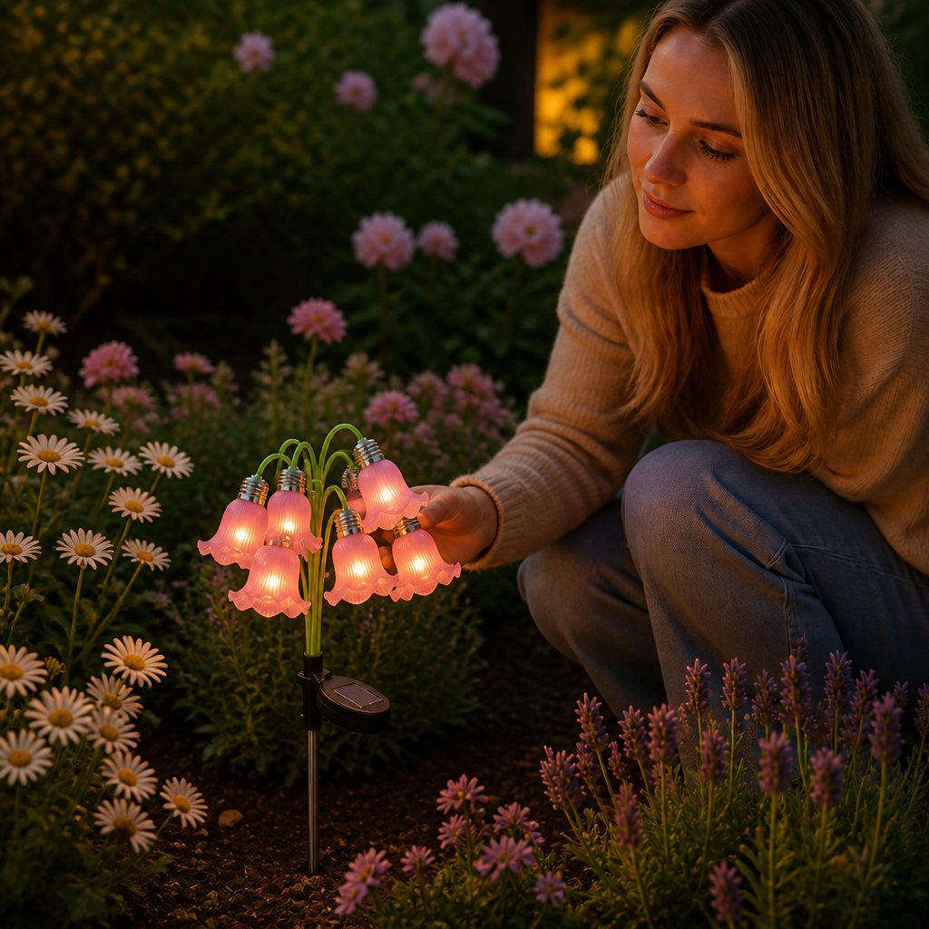 Bloomvale Solar Tulip Garden Path Lights - Elena Harper