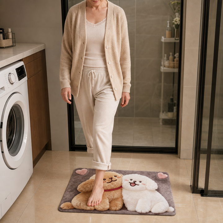 Driza Non-Slip Quick-Dry Faux Plush Floor Mat - Elena Harper