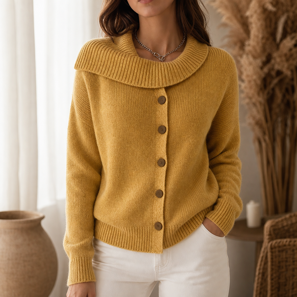 Draperie Oversized Waterfall Collar Knit Cardigan - Elena Harper
