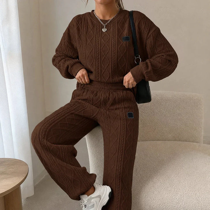 Cable & Co. Cable-Knit Sweater And Trouser Set - Elena Harper