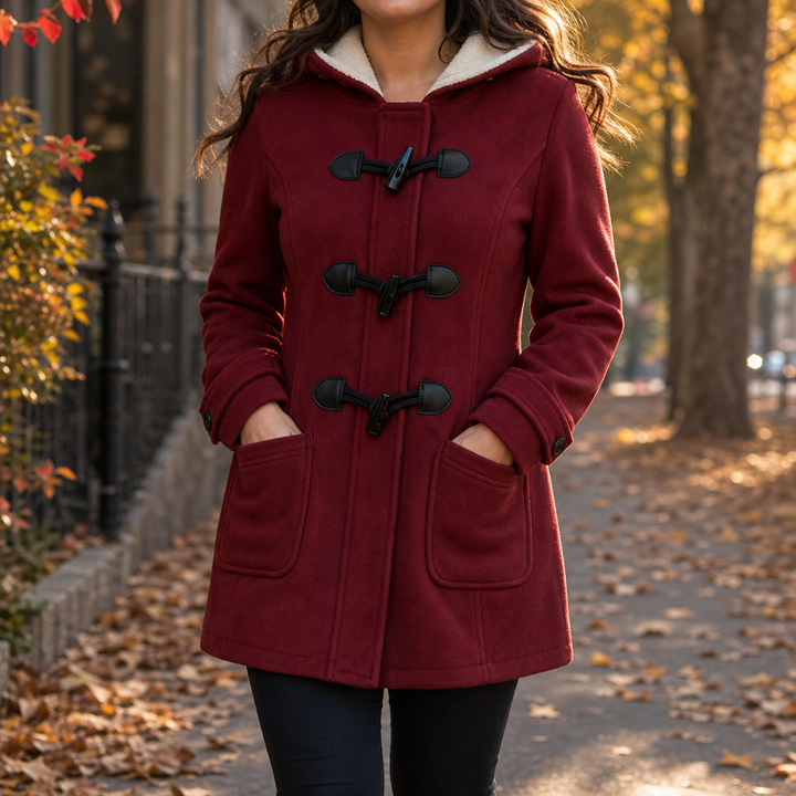 Coatelle Hooded Mid-Length Toggle Winter Coat - Elena Harper