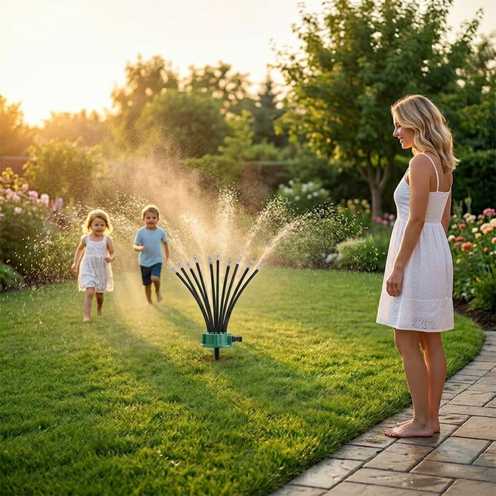 Aquava 360° Multi-Arm Garden Sprinkler - Elena Harper