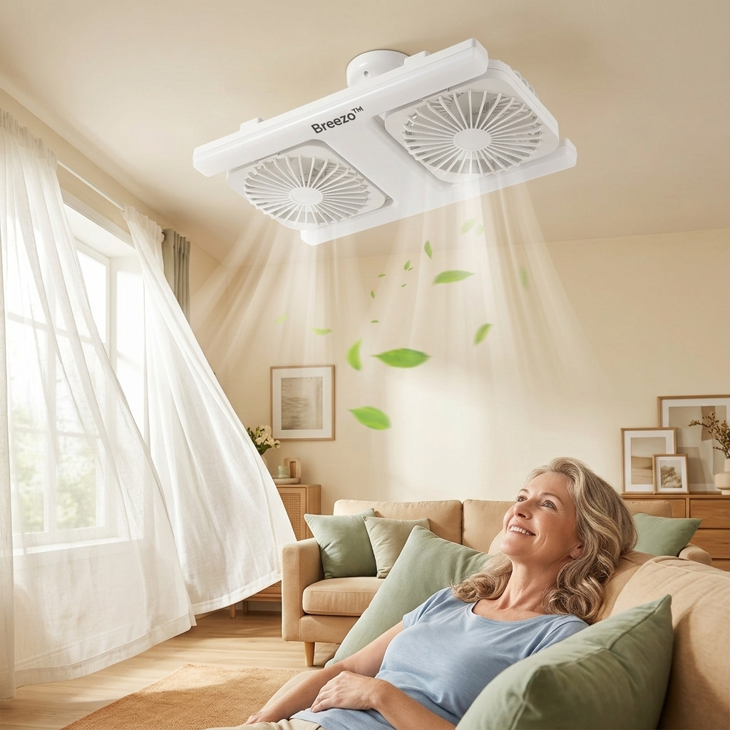 Breezo Screw-In Ceiling Fan with LED Light - Elena Harper