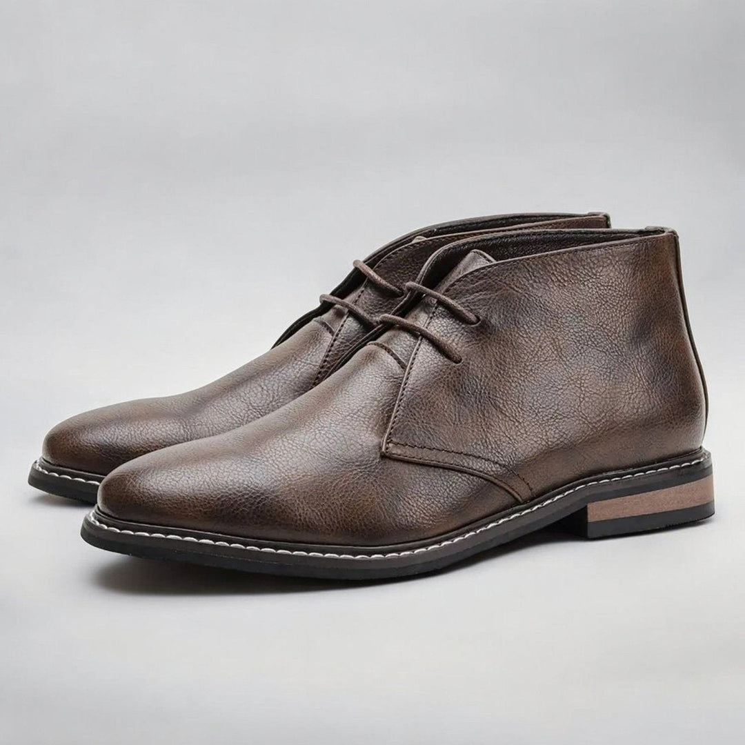 Christian | Men's Chukka Boots Lace-Up Faux Leather Classic