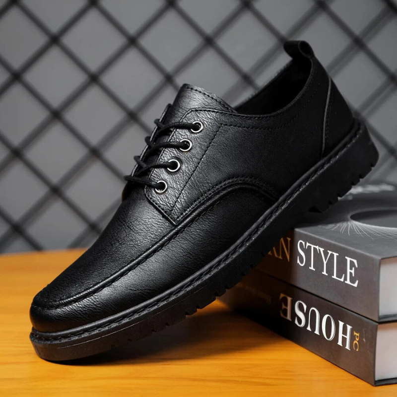 Men's Lace-Up Derby Shoes with Pull Tab