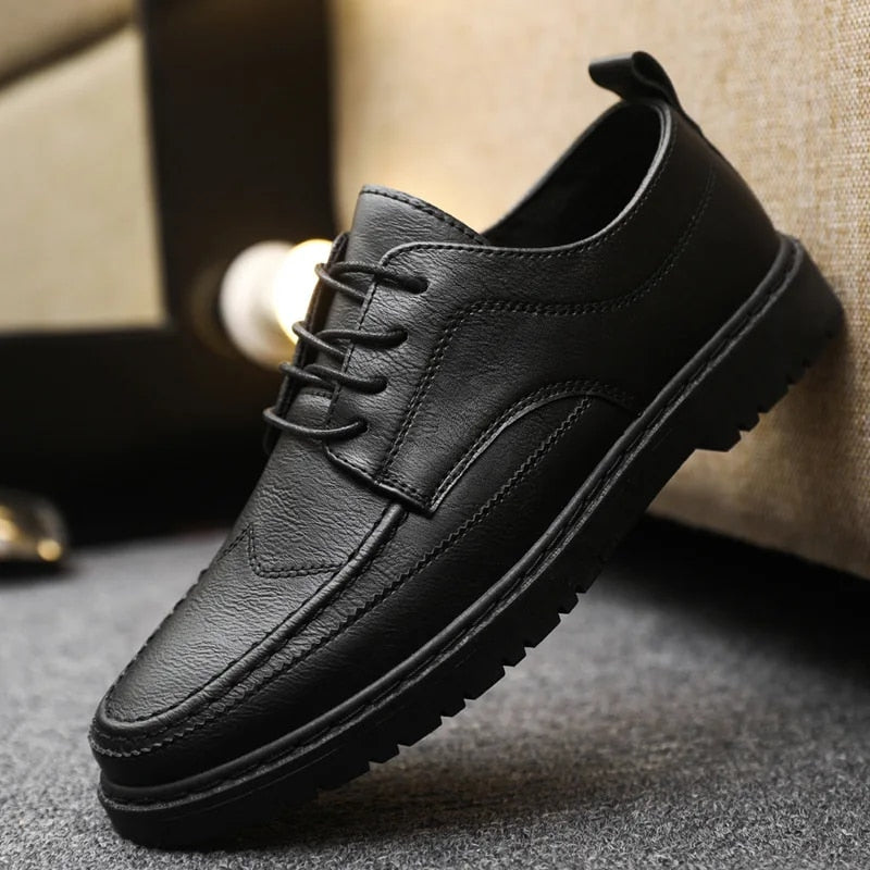 Men's Lace-Up Derby Shoes with Pull Tab