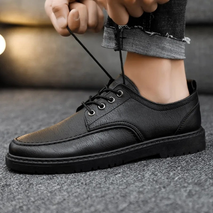Men's Lace-Up Derby Shoes with Pull Tab