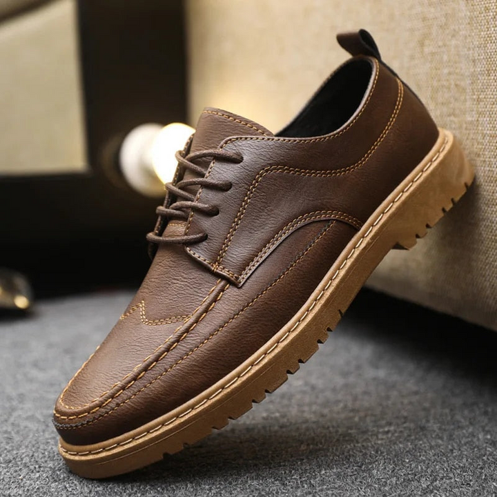 Men's Lace-Up Derby Shoes with Pull Tab