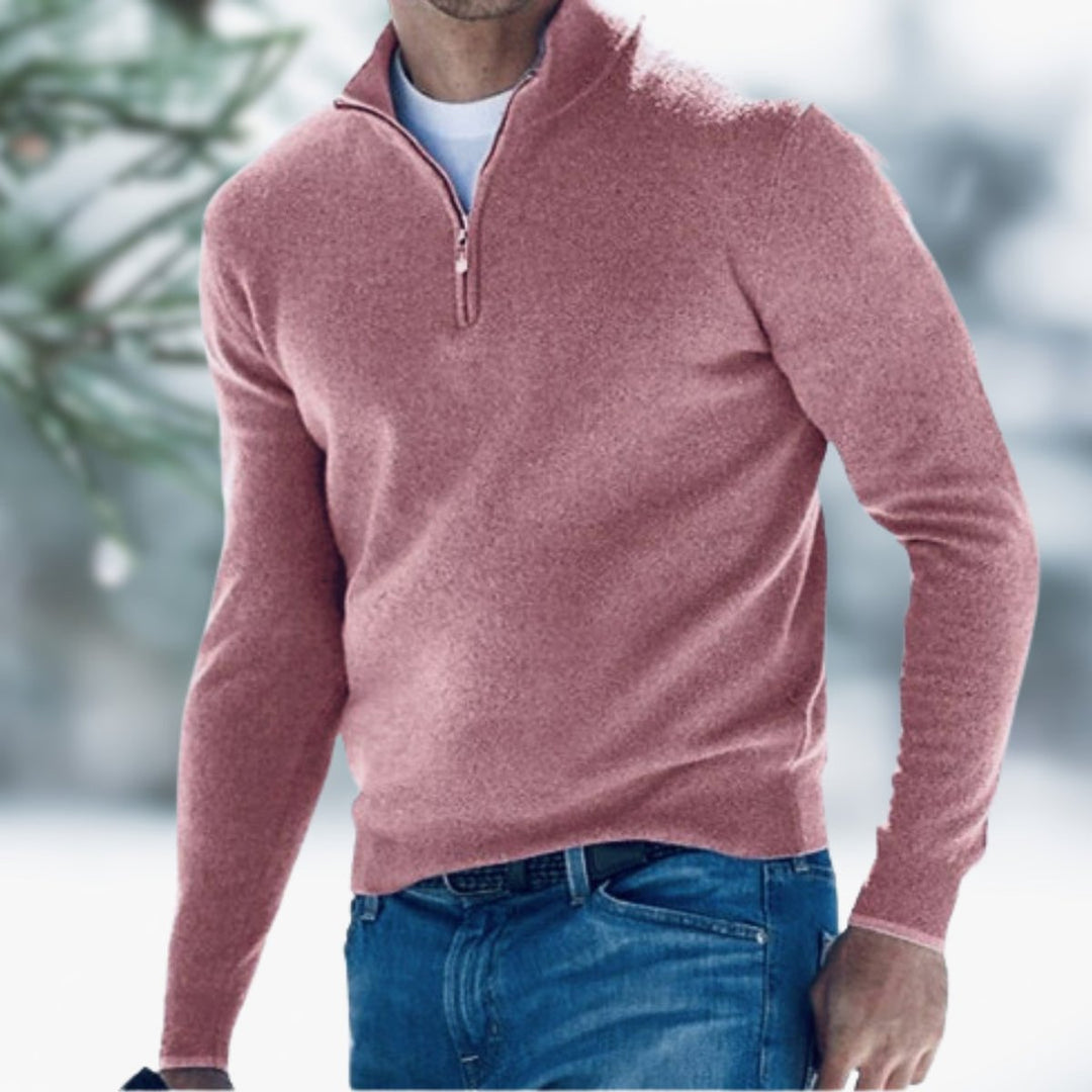Alexander | Men's Fine Knit Sweater with Quarter Zip