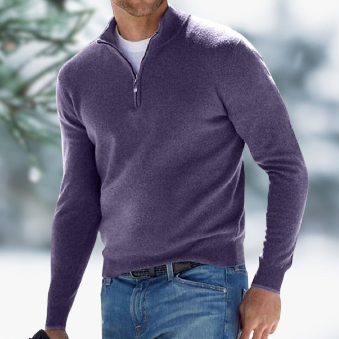 Alexander | Men's Fine Knit Sweater with Quarter Zip