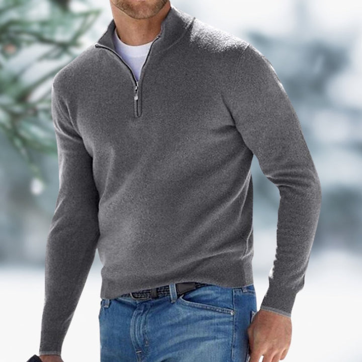 Alexander | Men's Fine Knit Sweater with Quarter Zip