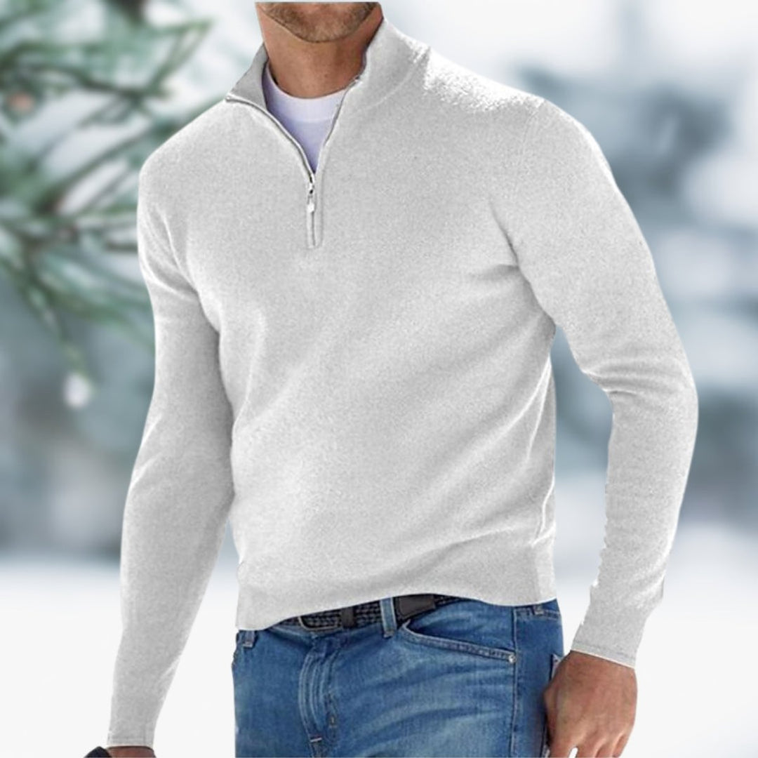Alexander | Men's Fine Knit Sweater with Quarter Zip