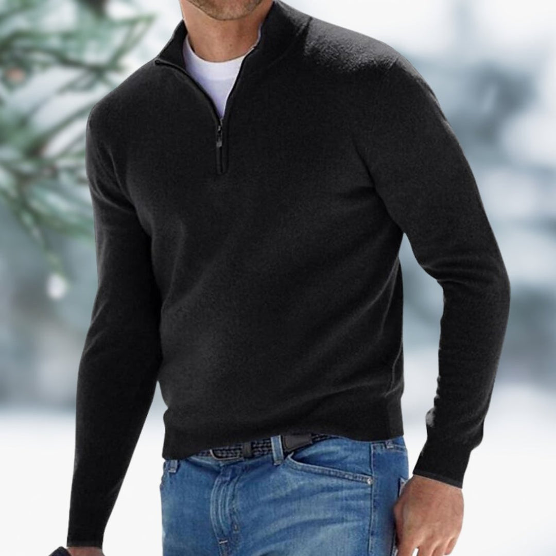 Alexander | Men's Fine Knit Sweater with Quarter Zip