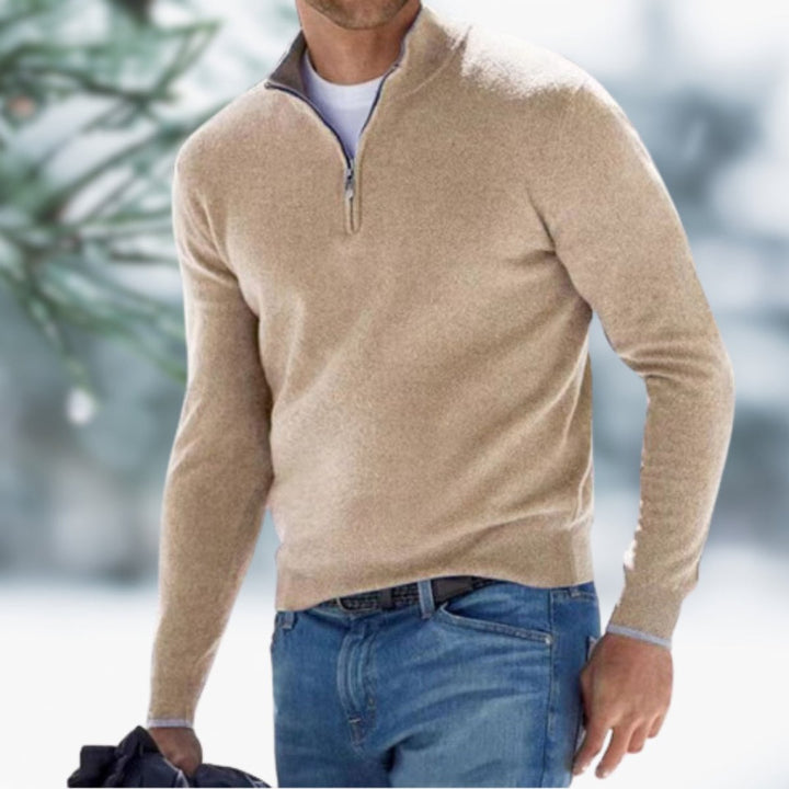 Alexander | Men's Fine Knit Sweater with Quarter Zip