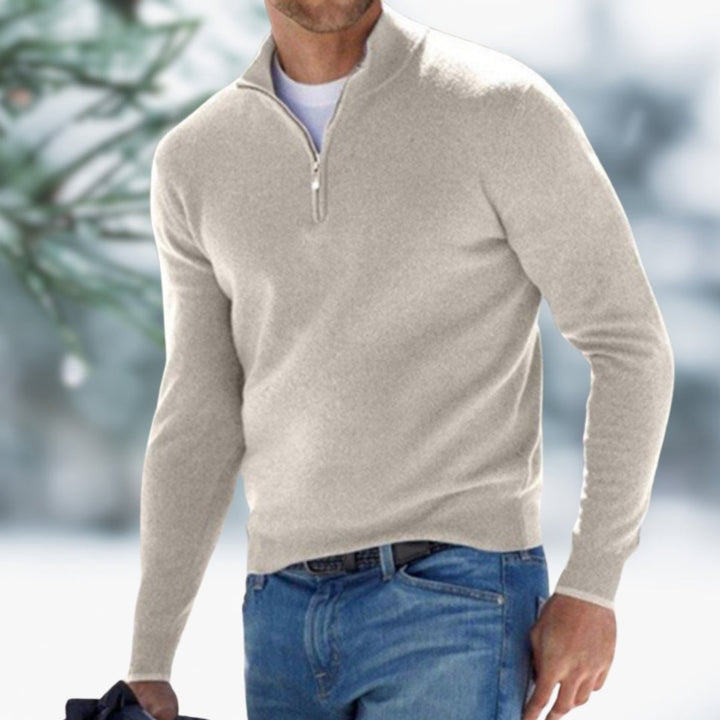 Alexander | Men's Fine Knit Sweater with Quarter Zip