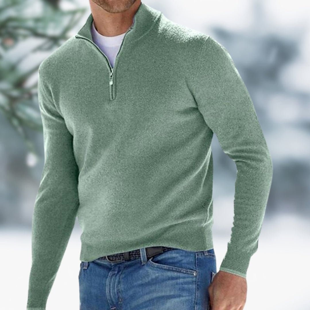 Alexander | Men's Fine Knit Sweater with Quarter Zip