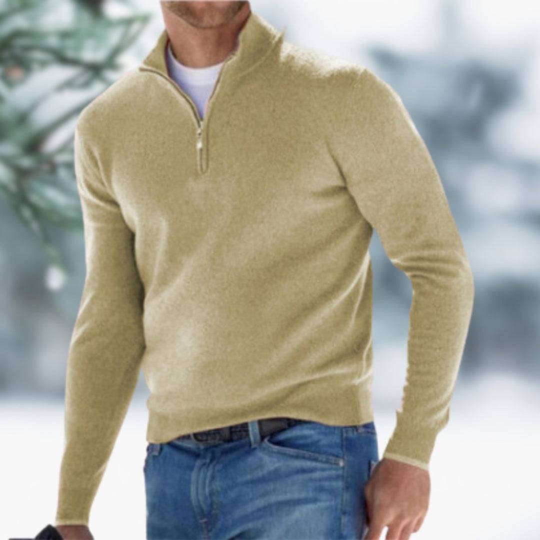 Alexander | Men's Fine Knit Sweater with Quarter Zip