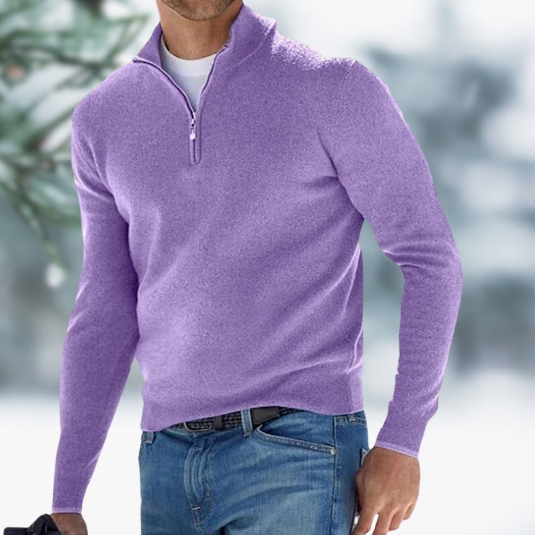 Alexander | Men's Fine Knit Sweater with Quarter Zip