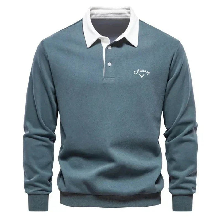 Sebastian | Men's Long Sleeve Polo Sweater Knit Contrast Collar Tailored Fit