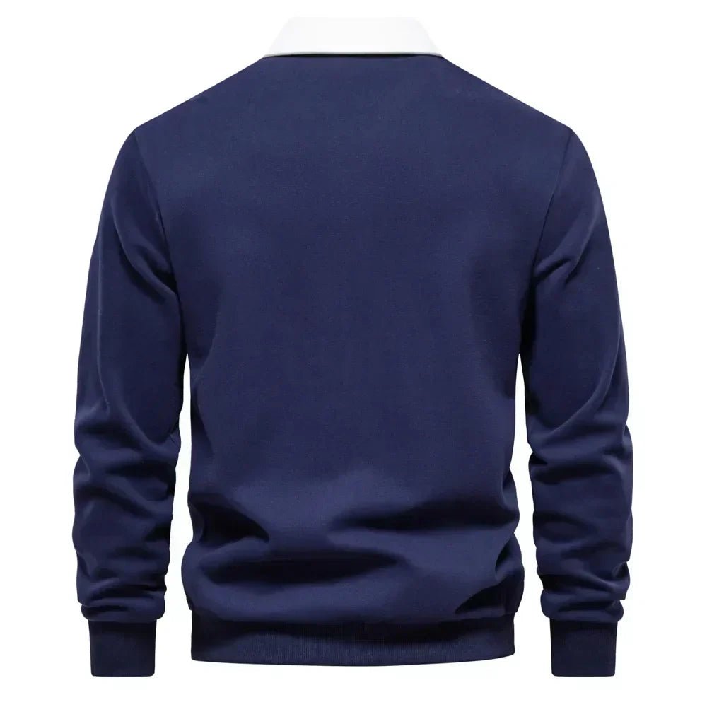 Sebastian | Men's Long Sleeve Polo Sweater Knit Contrast Collar Tailored Fit
