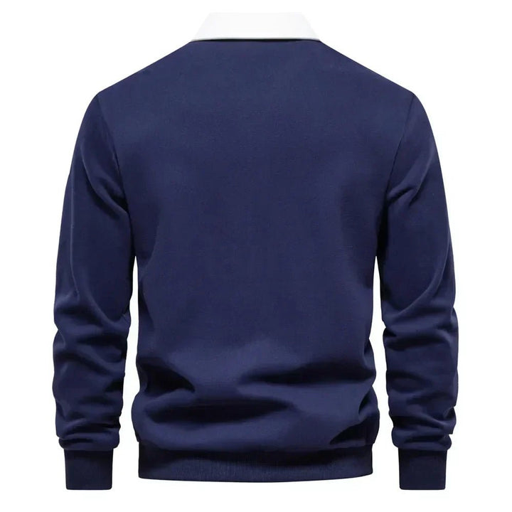 Sebastian | Men's Long Sleeve Polo Sweater Knit Contrast Collar Tailored Fit