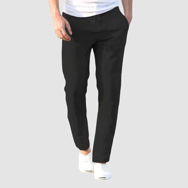 Men's Linen Trousers with Drawstring Waistband