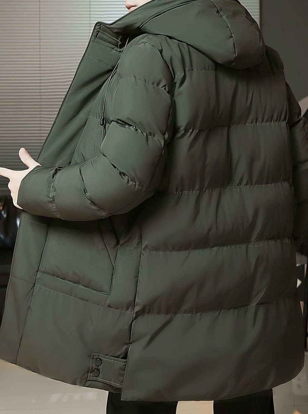 Thomas | Men's Longline Hooded Puffer Jacket Windproof Winter Jacket