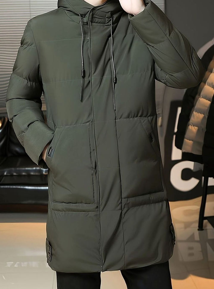 Thomas | Men's Longline Hooded Puffer Jacket Windproof Winter Jacket