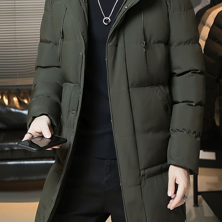 Thomas | Men's Longline Hooded Puffer Jacket Windproof Winter Jacket