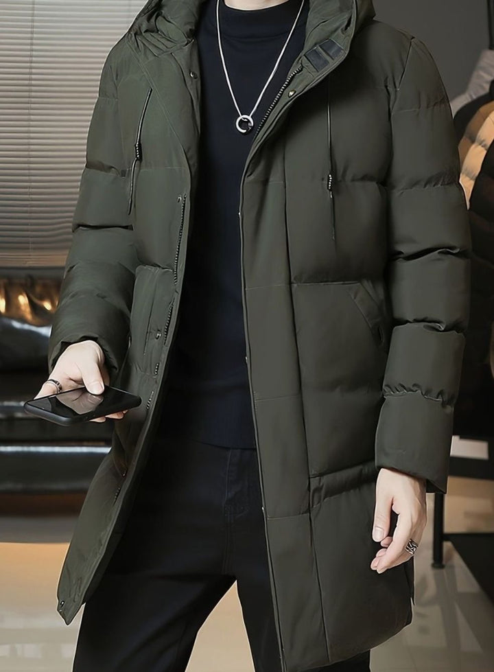 Thomas | Men's Longline Hooded Puffer Jacket Windproof Winter Jacket