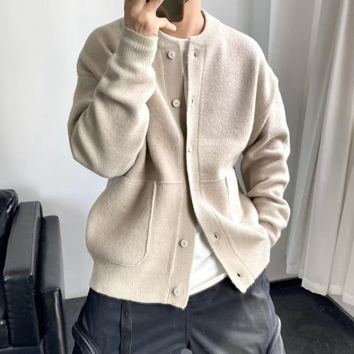 Leon | Men's Oversized Knit Cardigan with Button Placket