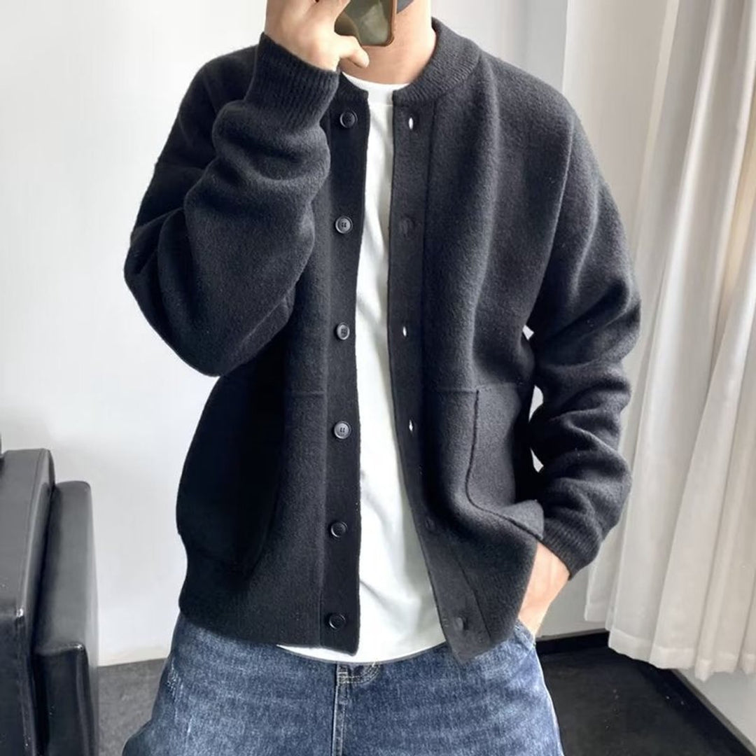 Leon | Men's Oversized Knit Cardigan with Button Placket