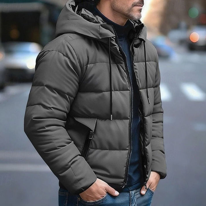 Fabian | Men's Puffer Jacket with Hood Quilted Warm Zipper