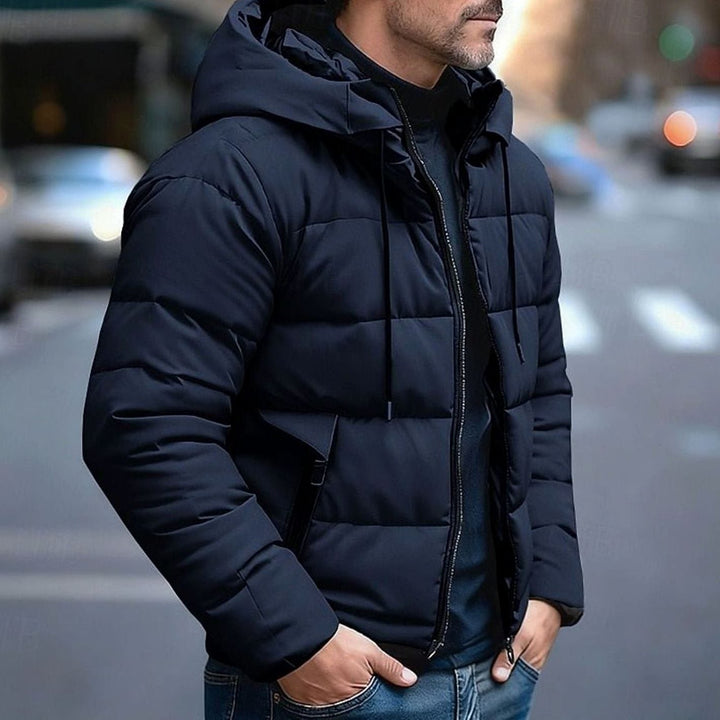 Fabian | Men's Puffer Jacket with Hood Quilted Warm Zipper