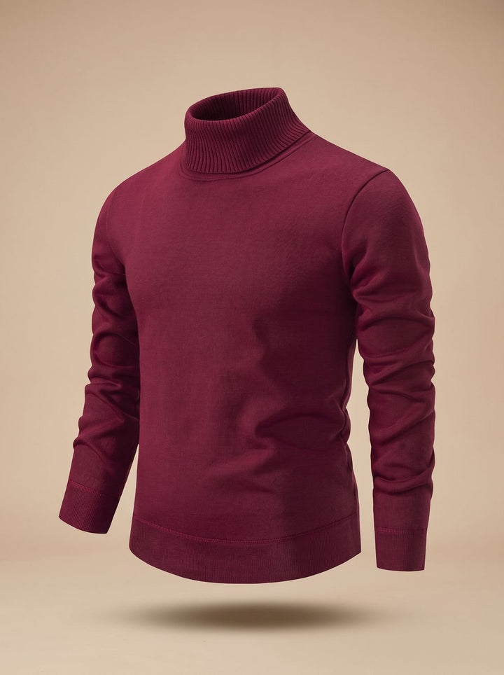 Stefan | Men's Slim-Fit Fine Knit Turtleneck Sweater with Ribbed Cuffs