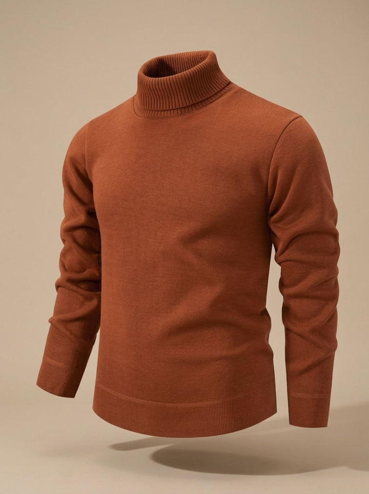 Stefan | Men's Slim-Fit Fine Knit Turtleneck Sweater with Ribbed Cuffs