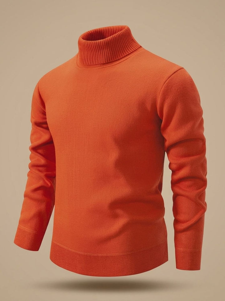 Stefan | Men's Slim-Fit Fine Knit Turtleneck Sweater with Ribbed Cuffs