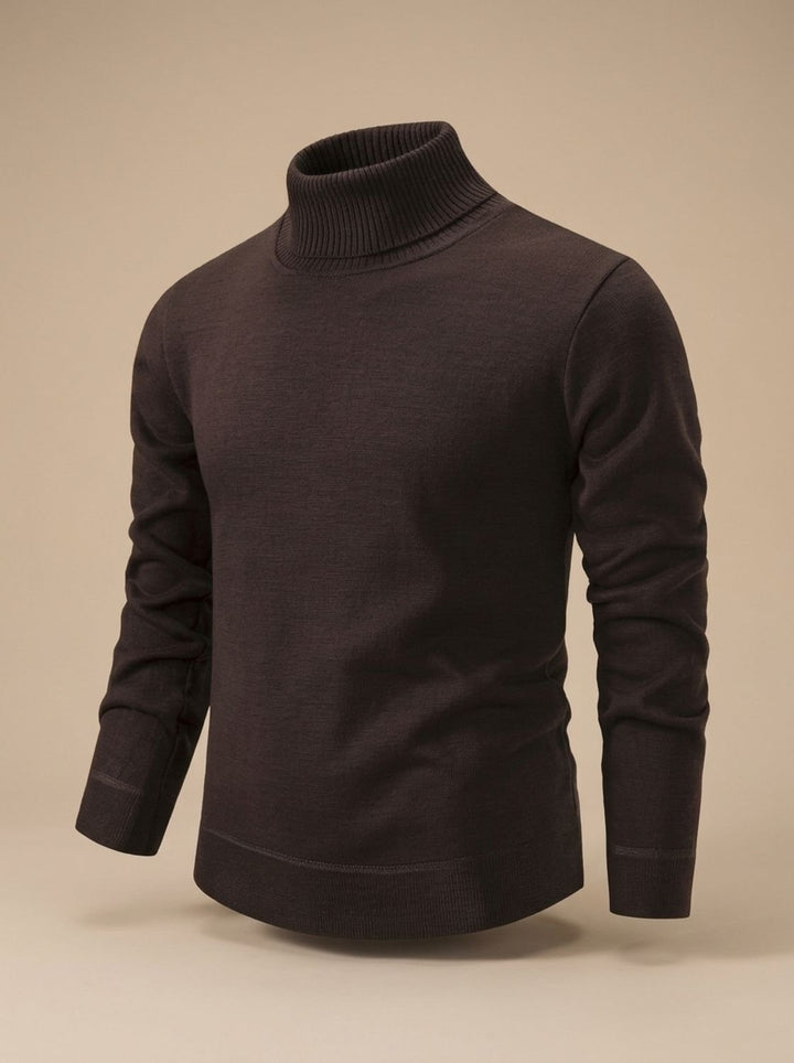 Stefan | Men's Slim-Fit Fine Knit Turtleneck Sweater with Ribbed Cuffs