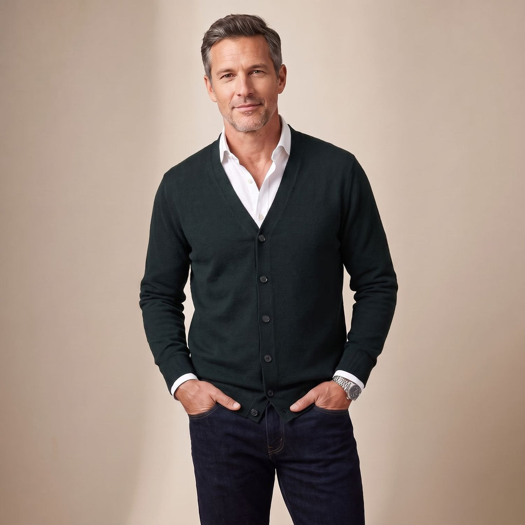Stefan | Men's Cardigan V-Neck Button Placket Regular Fit