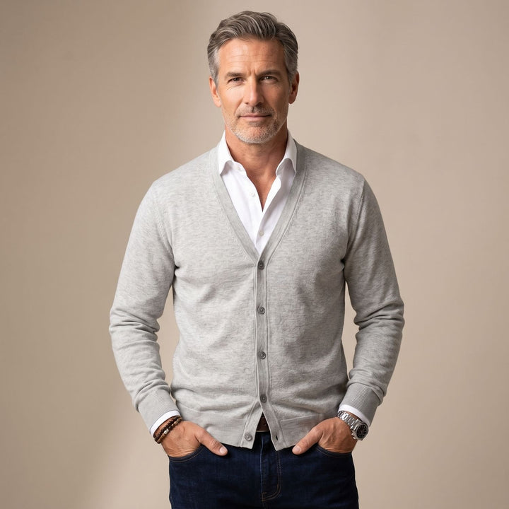 Stefan | Men's Cardigan V-Neck Button Placket Regular Fit