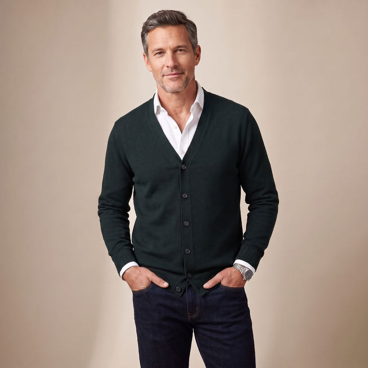 Stefan | Men's Cardigan V-Neck Button Placket Regular Fit